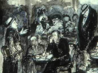 »Café du Dôme« (Ausschnitt) von Arbit Blatas, Paris 1938