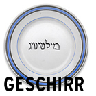 Teller mit jiddischer Aufschrift und Link zum Thema »Geschirr«