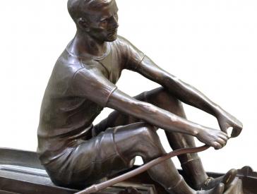 Bronze statue of a rower.