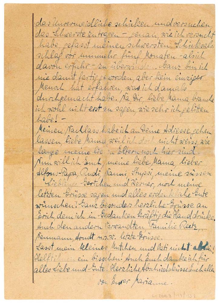 The back of the letter transcribed in continuous text
