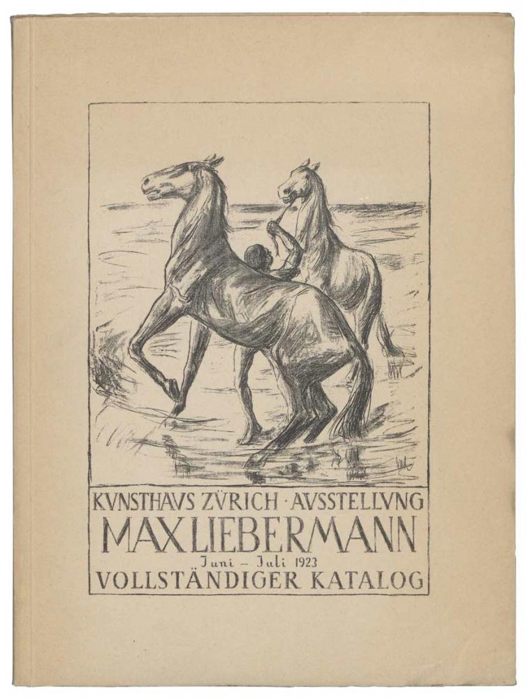 Buchdeckel mit Zeichnung von einem Mann, der versucht, zwei sich aufbäumende Pferde zu bändigen
