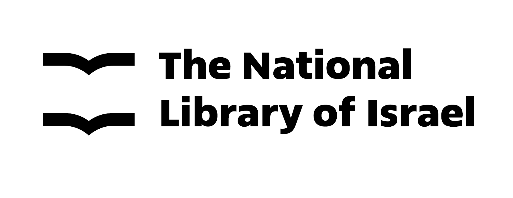 The label shows the writing The National Library of Israel and two  black lines. 