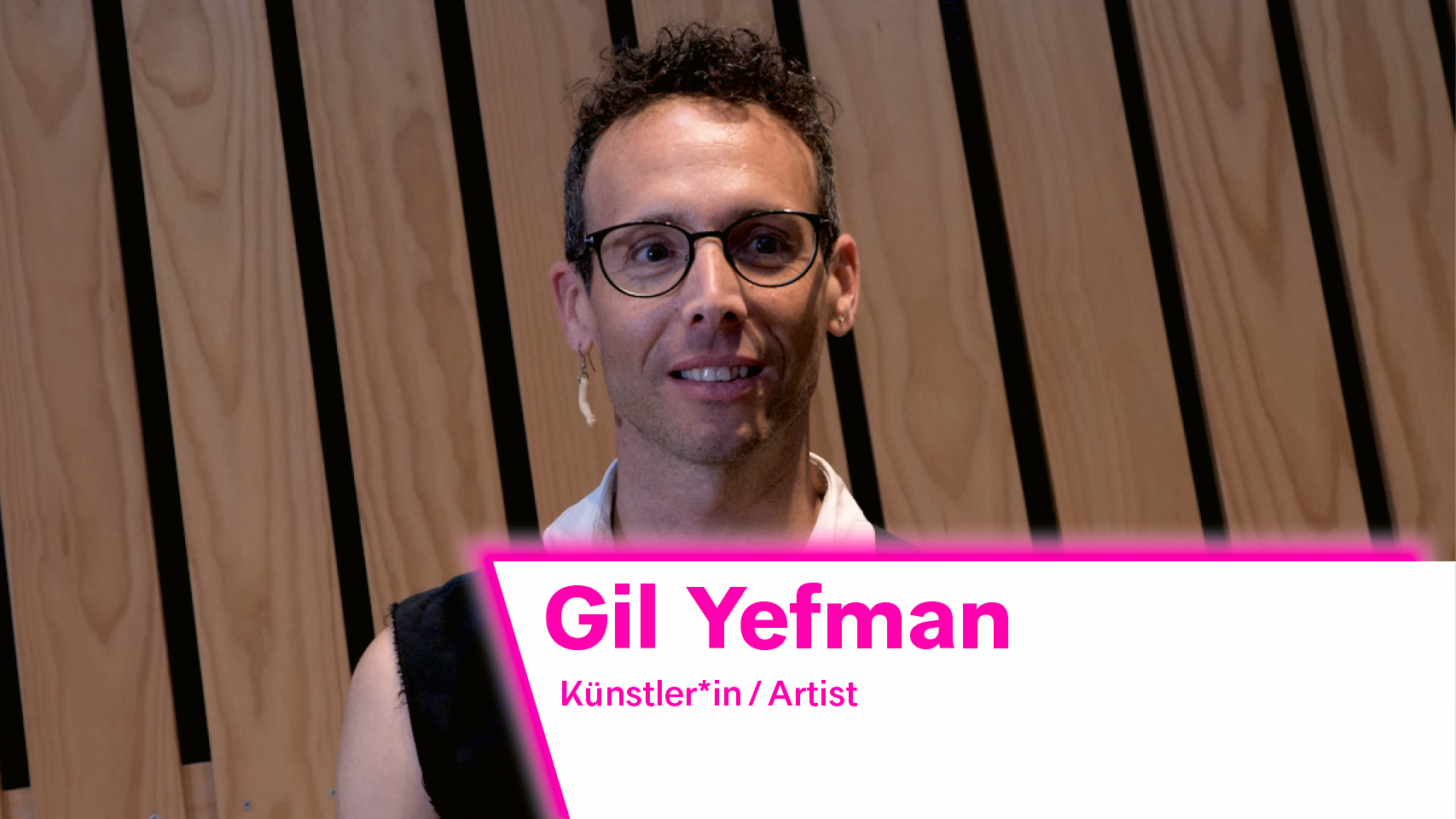 The image shows a portrait of artist Gil Yefman.
