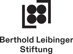 Logo mit vier Punkten, um die ein unterbrochener quadratischer Rahmen geht und der Schriftzug Berthold Leibinger Stiftung.