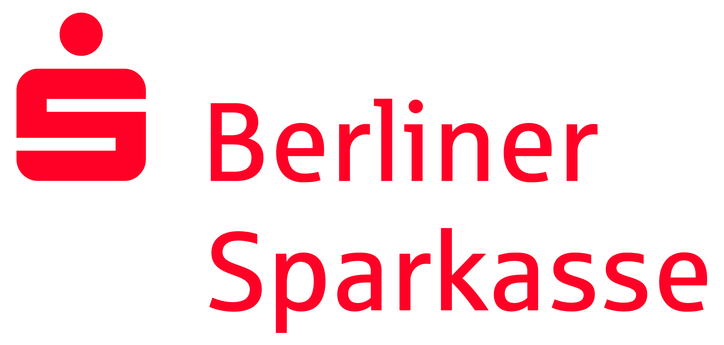 Berliner Sparkasse logo with red S and dot on top