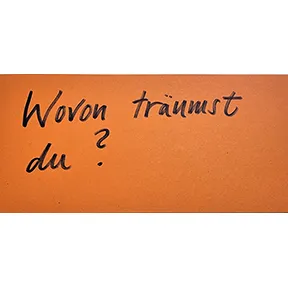 Schwarz auf Orange: Wovon träumst du?