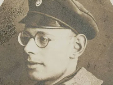 Black and white portrait of a man.