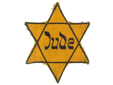 Yellow star with the word Jude (Jew) on it