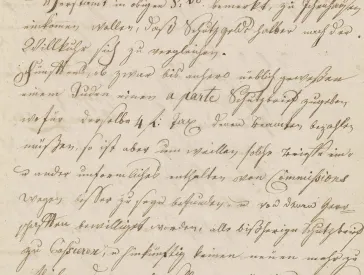 Handwritten document from the 18th century.