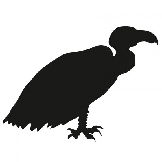 Black silhouette of a vulture on a white background.