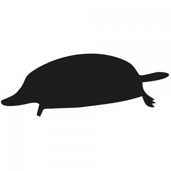 Black silhouette of a mole on a white background.