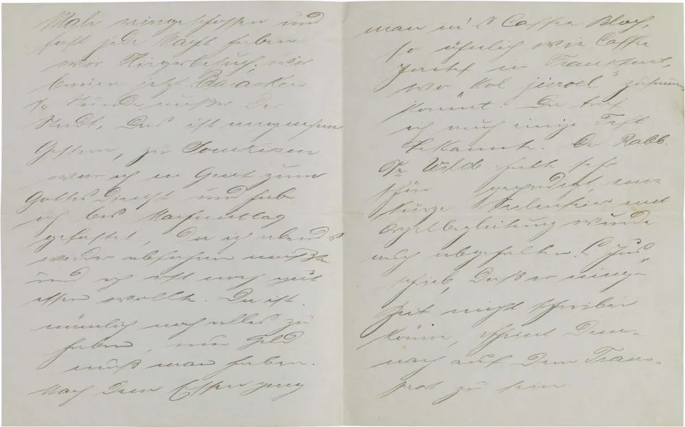 Letter: open two-page spread, handwritten