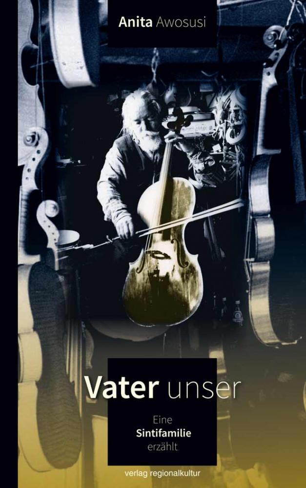 Buchcover, das einen älteren, weißhaarigen, bärtigen Herrn zeigt, der Cello spielt.