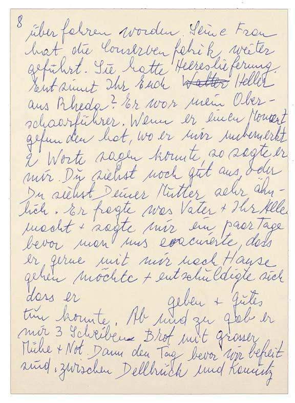 The eighth page of the letter quoted in the text 