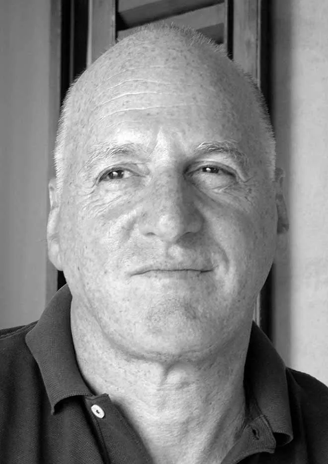 Black and white portrait of a man.