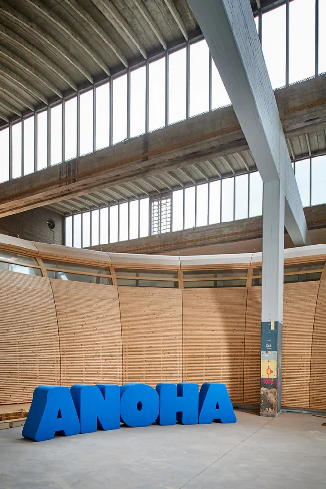The blue letterin ANOHA inside the ark