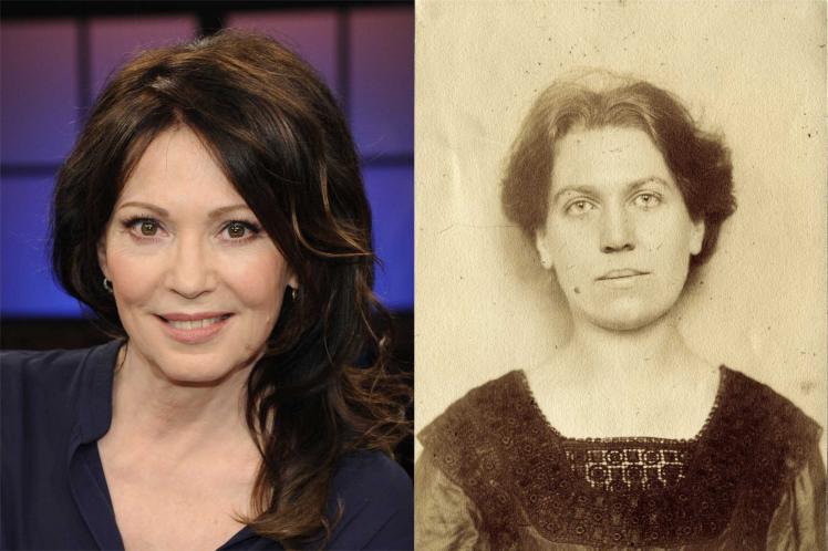 Portraits of Iris Berben (left) and Paula Buber, both looking straight into the camera